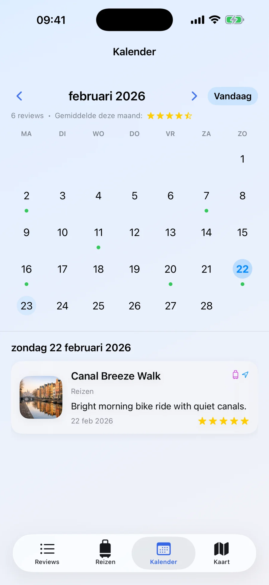 Reviews terugvinden in de kalender van MyPersonalReview