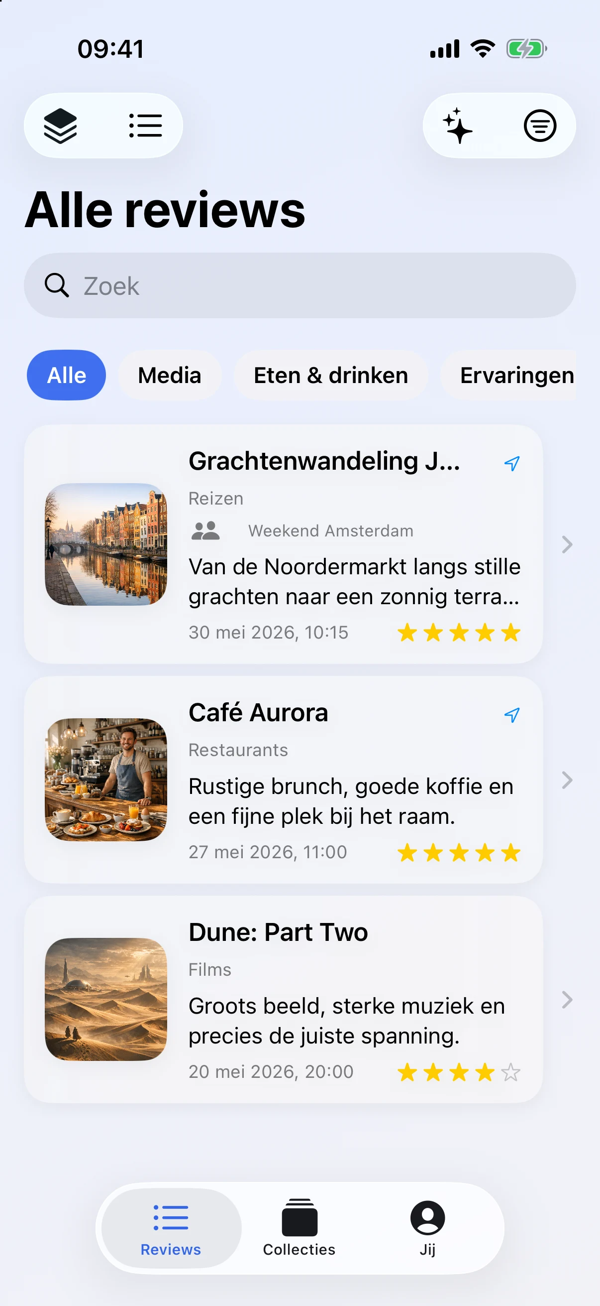 Persoonlijke reviews en reviews uit besloten groepen samen